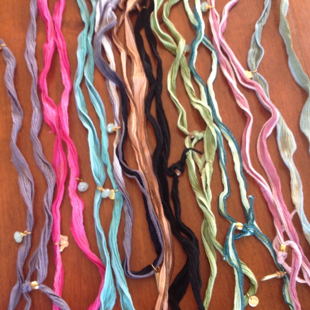 Three Silk wrap charm bracelets - Picture 3 of 7